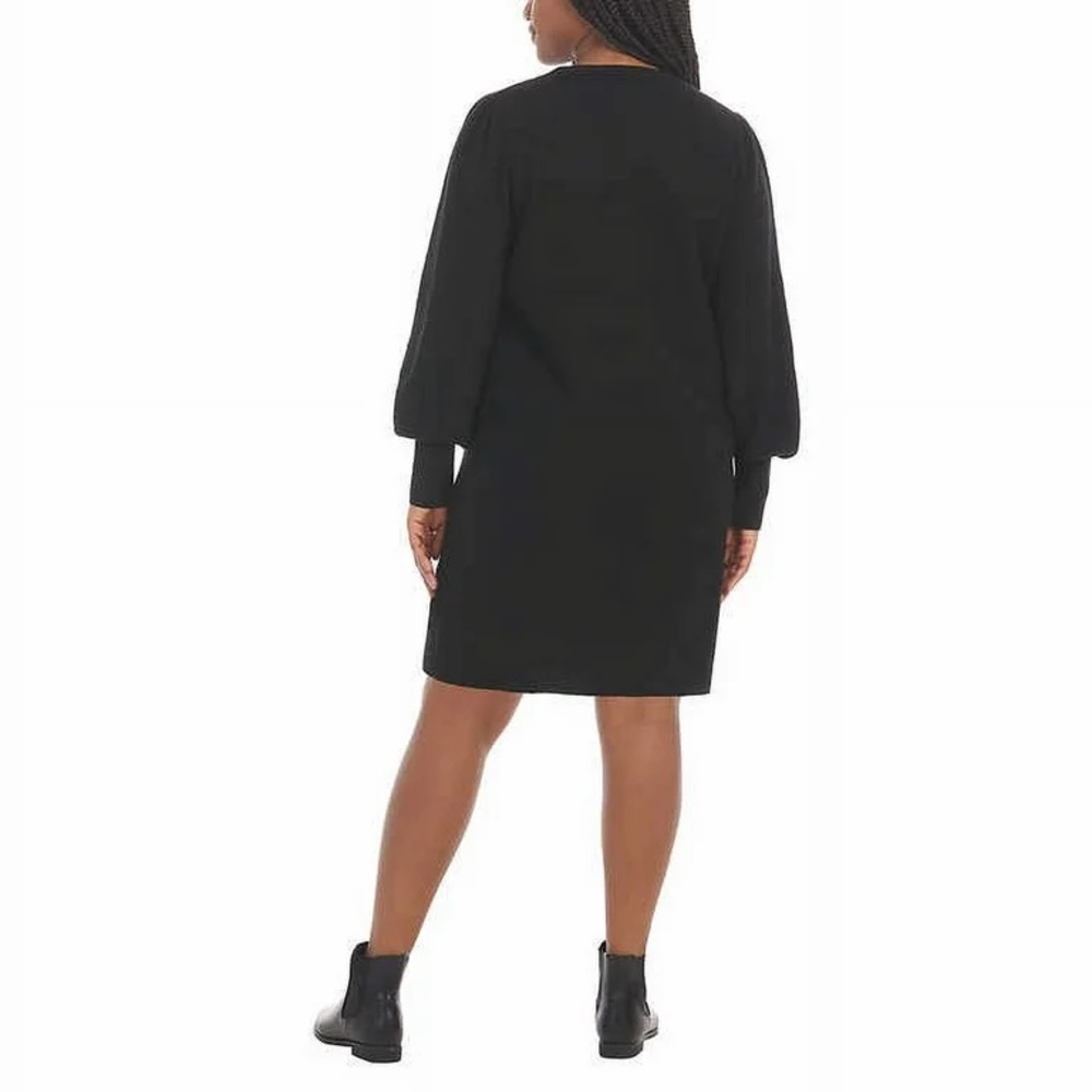Dalia Black Long Sleeve Sweater Dress - Picture 3 of 8